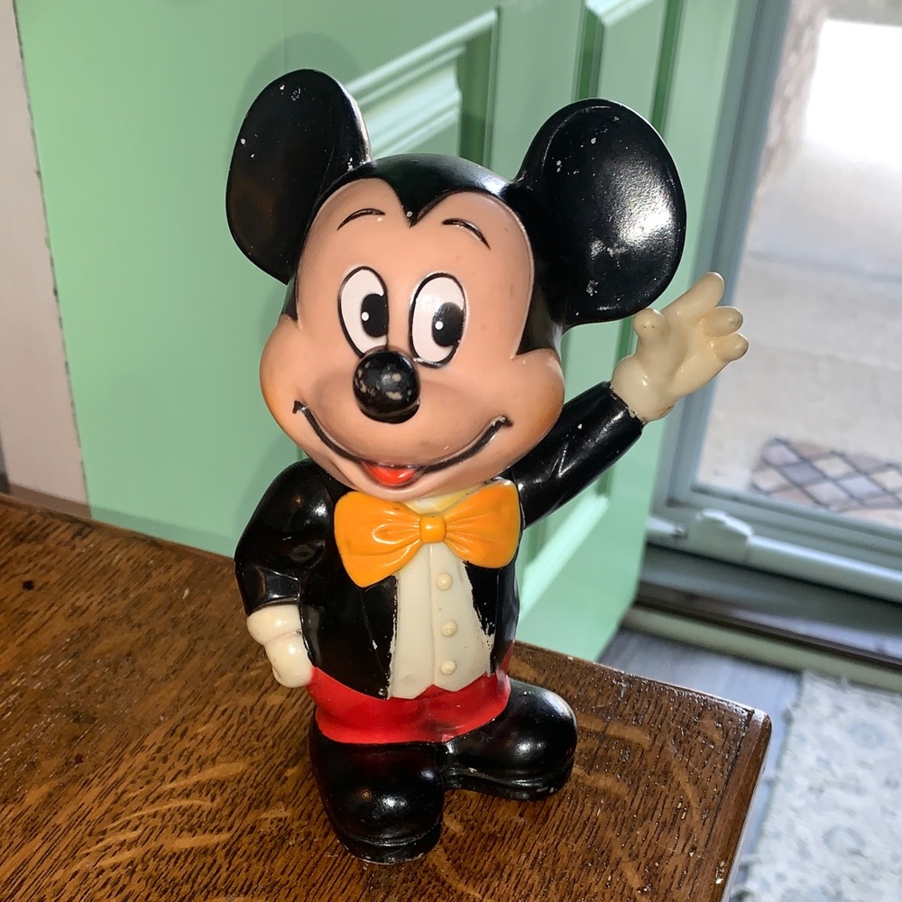 Vintage Walt Disney Mickey Mouse Plastic Coin Bank